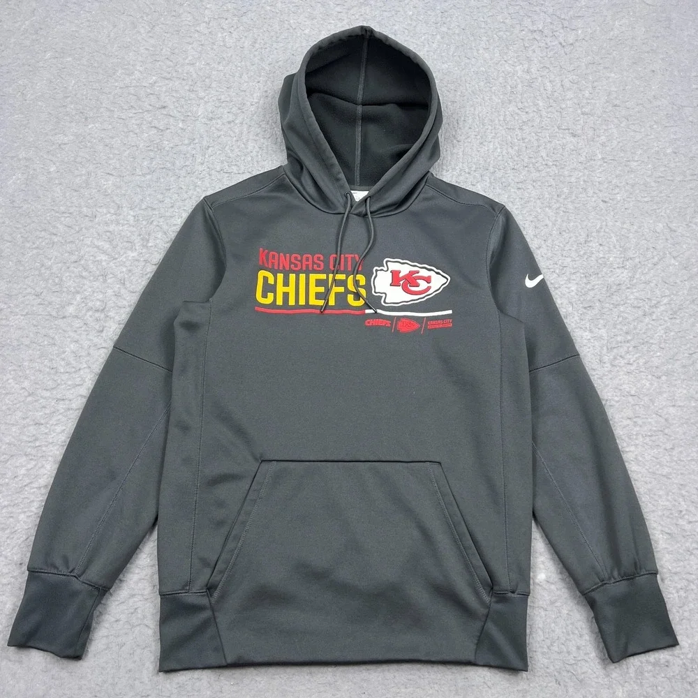 Kansas City Chiefs Nike Hoodie Men's Small Gray NFL Football Pullover Sweatshirt